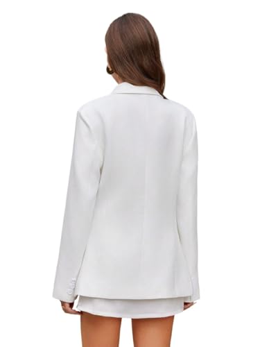 womens blazers dressy casual Flat Lapel, Single Button, Elegant Suit Jacket2