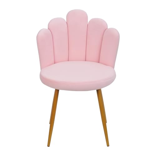 euppaury Chaise de vanité Moderne pour Salle de Maquillage, Chaise en Velours de Style Nordique avec Support arrière, Jambe en métal, pour Chambre à...