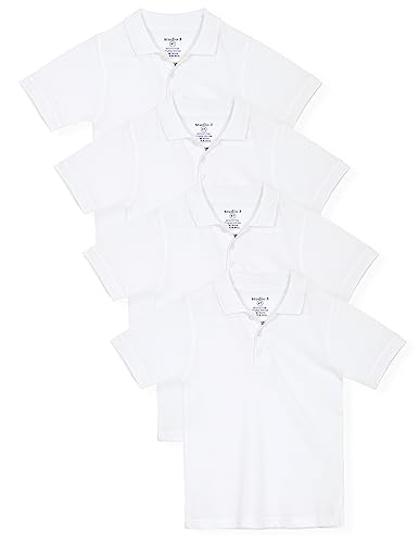 Image of Studio 3 Boy's - 4-Pack School Uniform Short and Long Sleeve Pique Polo Shirts