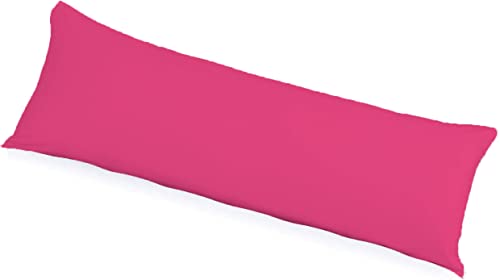Taie d'oreiller longue en polycoton anti-allergique pour le dos et le cou - Pour lit super king size - 183 x 50 cm - Fuchsia Cover