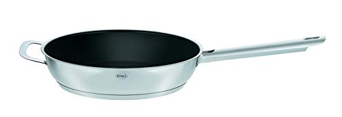 RÖSLE ELEGANCE Bratpfanne Ø 32 cm mit Antihaftversieglung ProPlex, Edelstahl 18/10, silber/schwarz, Profiqualität, induktionsgeeignet, spülmaschinengeeignet, PFOA frei