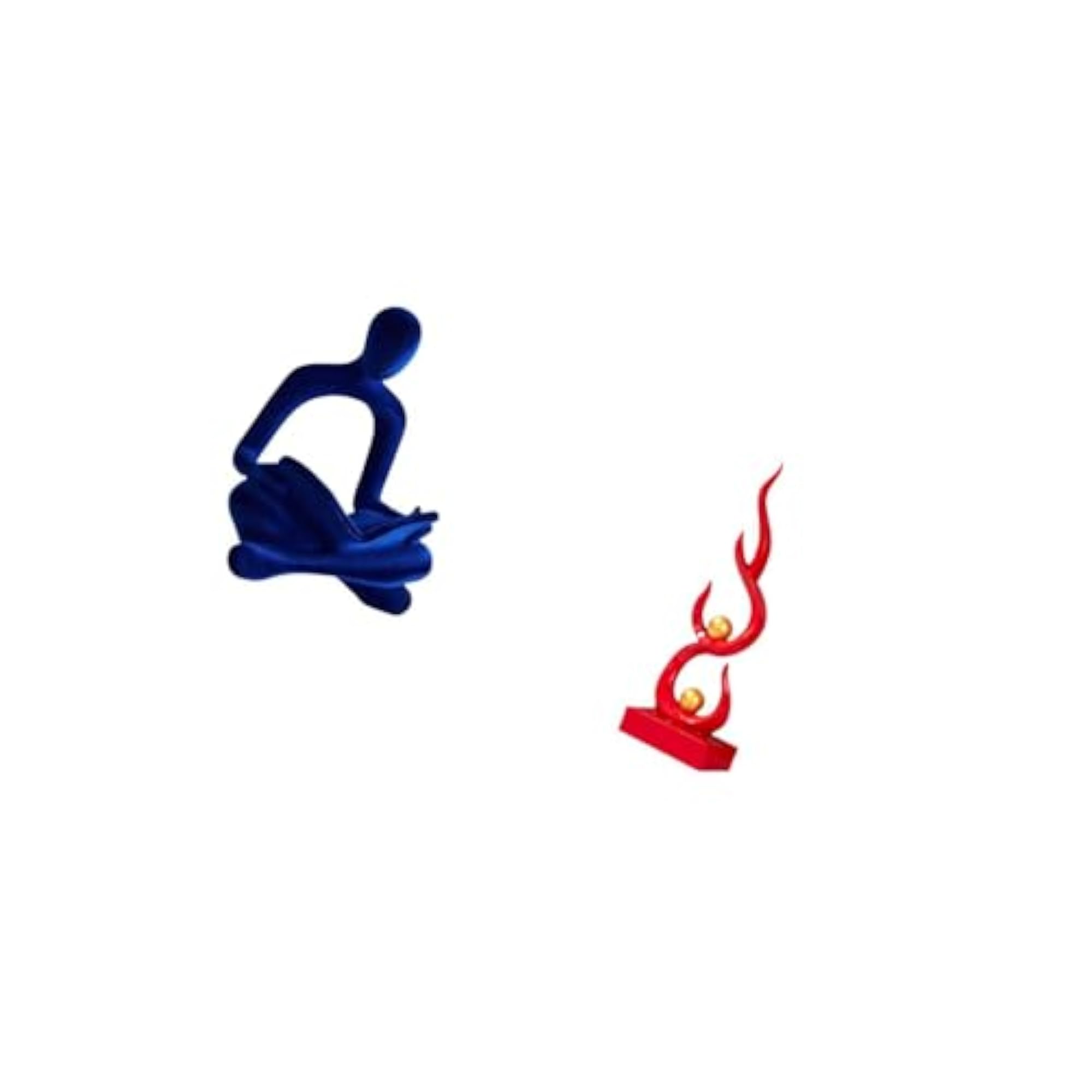 Abstract Human Thinker Flame Figurine Sculpture