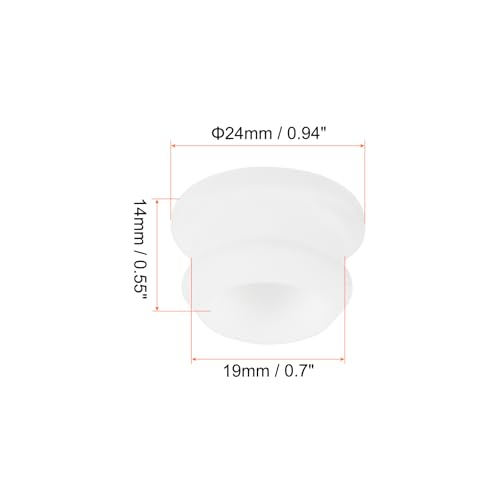 Image of Snap in Locking Hole Plugs Rubber Panel Seal Cover Drilled Silicone Caps, [for Kitchen Rubber, Waterproof Sealing Plugs] - 19mm /0.7in /White /6Pcs