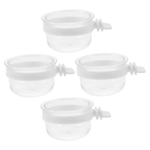 BESPORTBLE 4-Pack Parrot Water Feeder Bird Feeding Bowl Hanging Design Bird Cage Feeder Cup for Cockatiels
