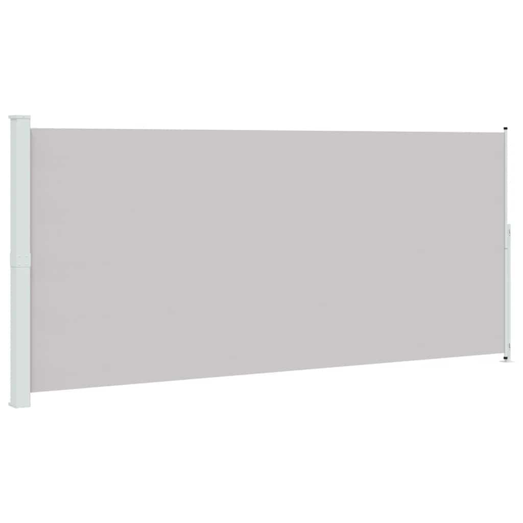 vidaXL Patio Retractable Side Awning Portable Awning Sun Protection Extendable for Balcony Garden Terrace Privacy Protection 220x500 cm Grey
