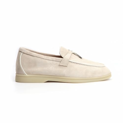 Image of XOBZJH Women's Leather Suede Loafers Flats - Slip-On Penny Loafers with Soft, Comfortable Driving & Dress Shoes for Casual Office Work All Day