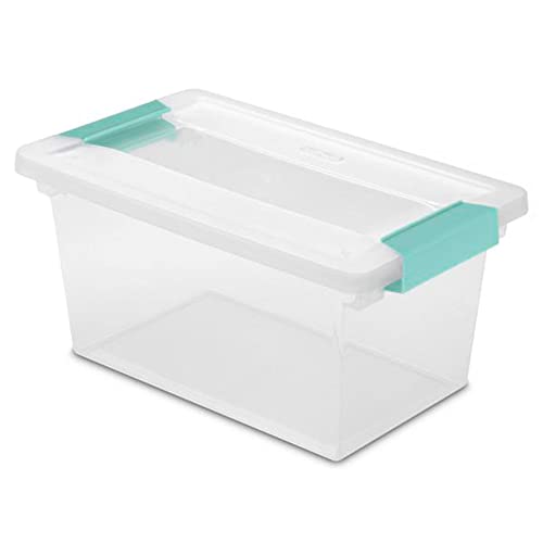 Sterilite 19628604 Medium Clip Clear Storage Box With Latched Lid - 11"L X 6-5/8"W X 5-3/8"H #TOP1