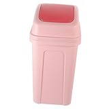 WEKAMOS Bote Basura Grande con Tapa Abatible Cubo Plástico Resistente para Cocina y Baño Diseño Estrecho para Reducidos con Tapa de Presión Fácil de Usar Capacidad para Residuos
