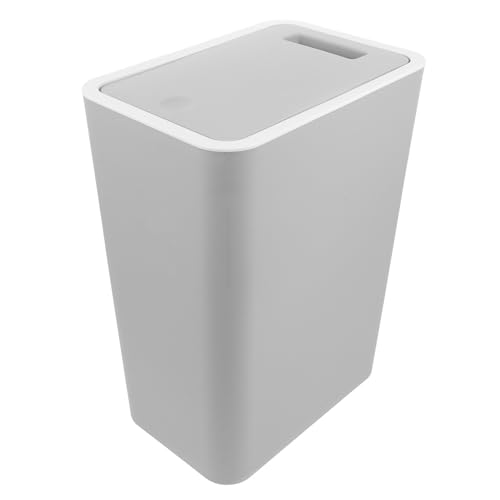 Caneca de basura rectangular gris 15 L miniatura 1
