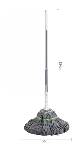 Image of Microfiber Twist Mop for Floor Cleaning - Squeeze Stick, Durable, Easy to Use Cleaner, Effective Poocha for Hardwood, Tile, and Laminate for Floor Easy to Use AJ51