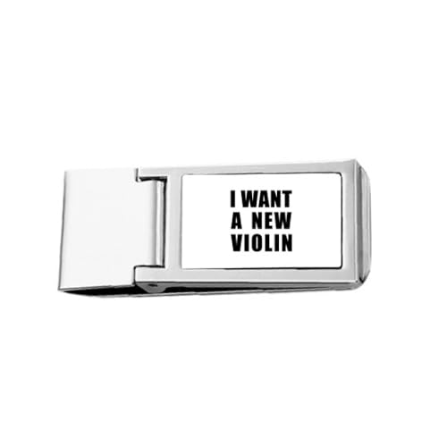 I Want A New Violin Art Deco Fashion Slim Money Clip Stainless Holder Pocket Wallet