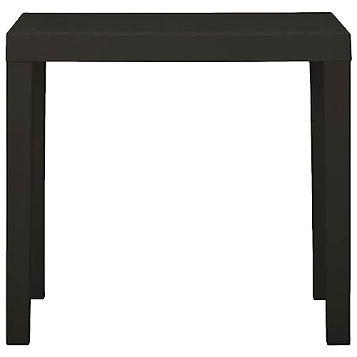 vidaXL Mesa de Jardín de Plástico Comedor Cocina Patio Terraza Balcón Camping Mobiliario Muebles Soporte Exterior Duradera Gris Antracita 79x65x72 cm - imagen 4