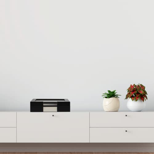 Decorebay Black Wood Cufflink Case & Ring Storage Case Organizer (Mogul)