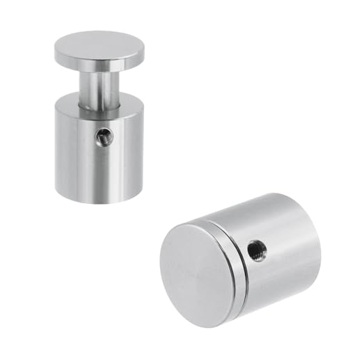 Image of Antrader 4Pcs 3 /4 inch x 3 /4 inch Aluminum Alloy Burglarproof Sign Standoffs,Silver | Glass Standoffs, Wall Mount Standoff Holder Advertise Fixing Nails