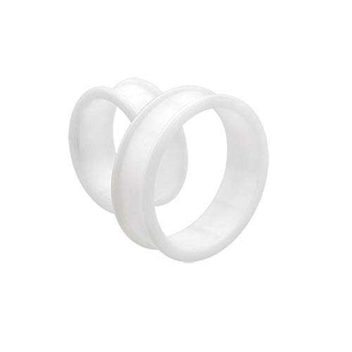 BodyJewelryOnline White Silicone Flexible Ear Skin Double Flared Large Gauge