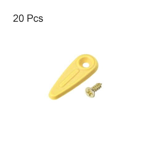 Image of uxcell Frame Turn Button, 3 /4 inch Plastic Indicator Shape with Screws for Hanging Pictures, Photos, Drawings and Posters, 20 Pcs (Yellow)