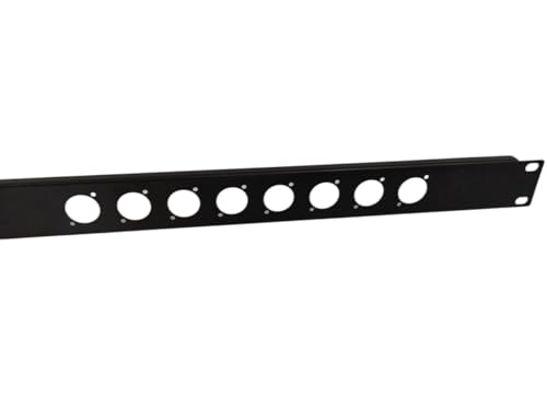 Image of 1U 19 inch Rack Panel Punched for 8 XLRs - Unloaded Pack of 1