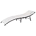 Outsunny Sdraio Lettino da Giardino Ergonomica con Cuscino Rimovibile Pieghevole Rattan 196x61x53cm Bianco