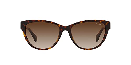 Ralph by Ralph Lauren Ra5299u - Gafas de Sol para Mujer, Ajuste Universal, Habana Oscura Brillante/Marrón Degradado, 56 mm, Habana Oscura Brillante/Degradado...
