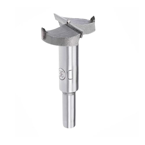 Image of TOP-VIGOR 38mm Forstner Drill Bit, Tungsten Carbide Wood Auger Drill Bit Hole Saw Opener for Woodworking Hinge Hole Drilling Boring Bit Cutter Grey