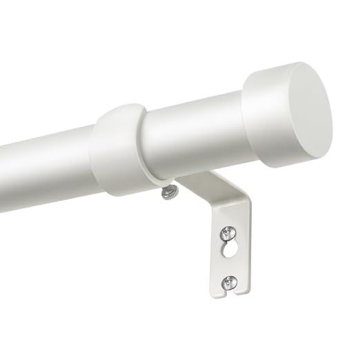 KAMANINA Extendable Curtain Poles 80-148 cm Ø 25 mm White Curtain Pole