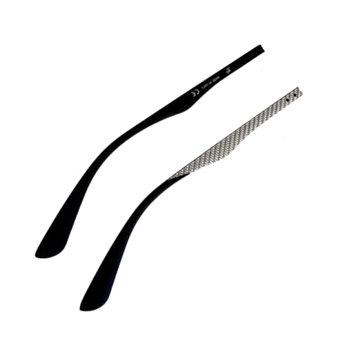 hengfento2 Replacement Temple Arms For Ray Ban RB8313 Sungalsses Eyeglasses Temple Arms Carbon Fiber (Black)