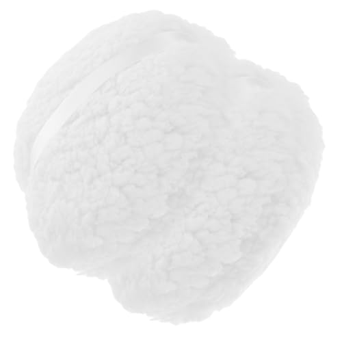 CALLARON 2piezas Borla de Polvo de Felpa Grande de Reutilizable y Lavable Cuerpo Blanco Aplicador de Polvo Corporal para Mujeres