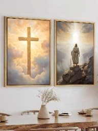 Tableau religieux lianyibo pour mur vide | Solution déco salon calme et lumineuse