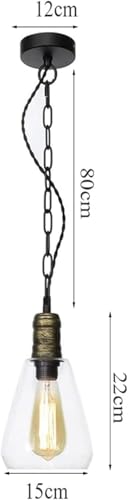 Lampe suspendue industrielle moderne alliage de verre et finitions rétro - 2