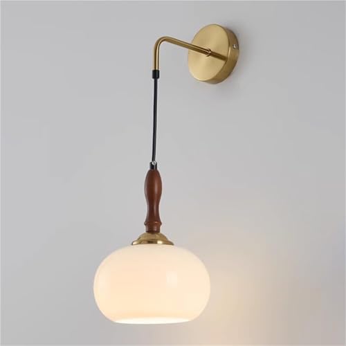 Lámpara de pared de madera vintage moderno con cable ajustable para iluminación de salón
