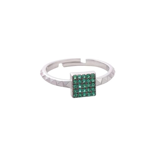 Bague en argent sterling 925 Chérie Jewelry avec pierres violette et verte