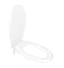 Produktbild BigDean WC-Sitz oval - weiß 46x37 cm - Aus Thermoplast-Kunststoff - Einfache Montage - Toilettensitz Toilettendeckel Klodeckel Klobrille WC-Deckel