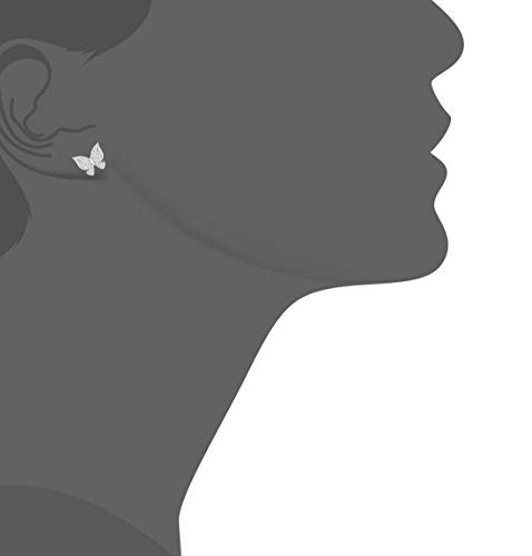 Solid 18K Gold Over 925 Sterling Silver Stud Earrings, Cubic Zirconia Butterfly Stud Earrings/Silver Earrings, Gold Earrings for Women3