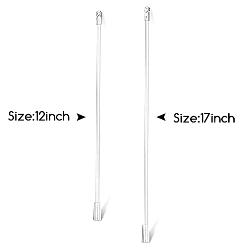 Aooceepaw 17 Inches 2 Pieces Blind Wand, Vertical Blinds Replacement Parts, Tilt Wand Replacement, Clear Blind Rod With Hook And Grip, Plastic Blind Opener, Long Window Blind Stick Tilt Rod #TOP7