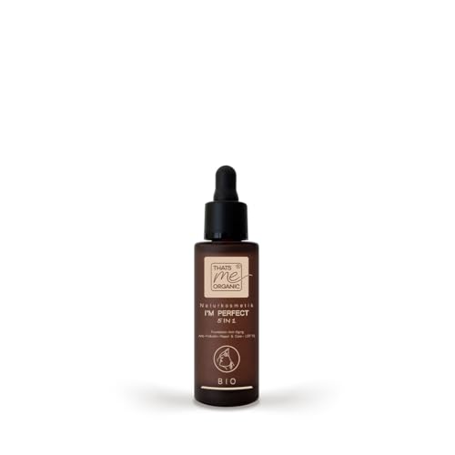 Thats me organic BIO Foundation Serum I'M PERFECT 5 en 1-30 ml vegano sin dióxido de titanio, base de maquillaje antienvejecimiento, cosmética natural con protección solar, para todos los tipos de