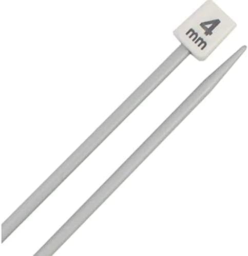 Aarnav Silver 2X35cm 4Mm Straight Single Pointed Aluminium Knitting Needles - Long Length, Pair (2 X 4Mm)