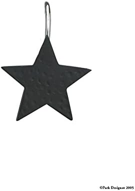 Park Designs Star Shower Curtain Hooks (Set of 12), Black