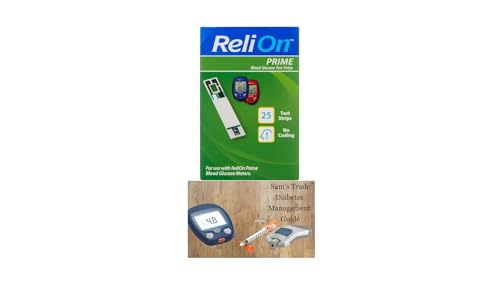 Prime Blood Glucose Test Strips 25 Count| Bundle with SamsTrade Diabetes Management Guide