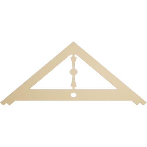 60"W x 25"H x 1 1/2"P (10/12) Pitch Artisan Signature Urethane Gable Pediment, Primed Tan