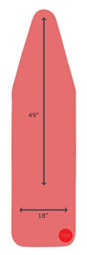 TIVIT Ironing Board Covers - 49 x 18 Heat Reflective Advanced CeramicTek Ironing Board Cover - 5 Layer Padded Cover Ceramic Coated with Aluminum Inner Layer Reflecting Steam/Heat, Made in Italy