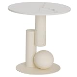Design élégant : Dotée d'un élégant plateau en marbre blanc et d'une base en métal robuste, elle allie modernité et durabilité.