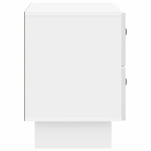 Cabinet de Chevet Blanc Brillant en Bois d'Ingénierie 62 cm - 6