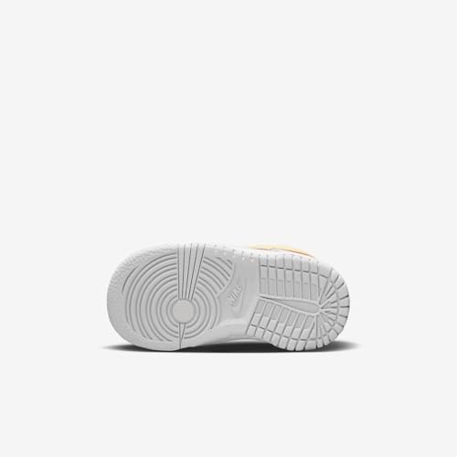 Nike Dunk Low Baby/Toddler Shoes (FB9107-100, Pale Ivory/Football Grey/White/Melon Tint) Size 22