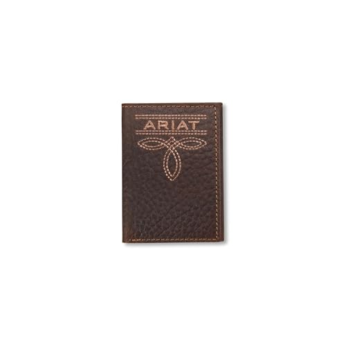 ARIAT Men's Bug Stitch Trifold Wallet with Embossed Patch