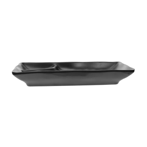 Plato Negro para Sushi Melamina 7.6 x 4.53 x 0.91 in miniatura 7