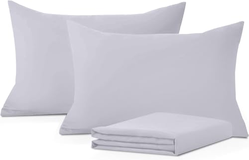 Image of Comfort Beddings Pack of 2 Toddler Pillowcases 13x18 Premium 100% Cotton Blend Silver Toddler Pillow Case Envelope Closure, Super Soft Nursery Pillow Covers - Perfect for Kids (Size-13x18, Silver)