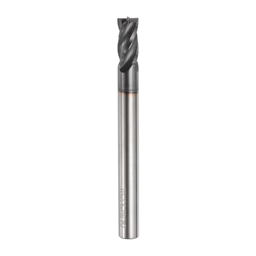 Image of HARFINGTON Carbide Square Nose End Mill Bit 3 /16 inch Cut Dia 4 Flutes TiAlN Coated Milling Cutter for Hardened Steel Metal (3 /16 inch Shank 3 /8 inch Cut Length 2 inch Long 30 Degree Helix)
