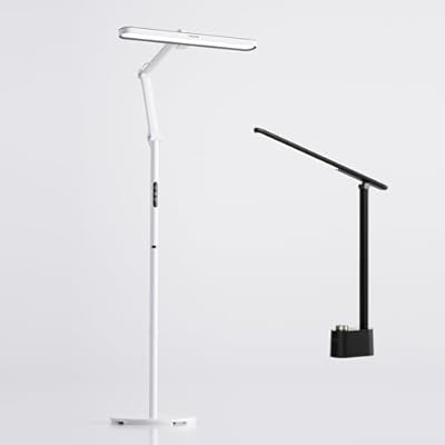 Honeywell LED Floor Lamp Mordern - 05D01 Sunturalux™ Dimmable Floor Lamp for Living Room Standing Lamp with 1500LM, 5000K Eye-Caring Standing Light for Home Office Bedroom(White)