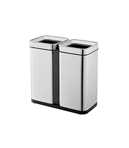 Caneca de basura grande de acero inoxidable con pedal