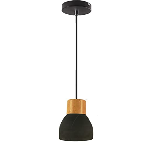 BOTOWI Concha de hormigón Lámpara de Techo Colgante LED Luces Colgantes Modernas lámpara Colgante Lámpara de Cemento para el hogar Cocina Accesorio de iluminación Colgante para Comedor,Negro Cover